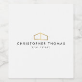 モダン金ゴールドホームロ実在ゴエステート、不動産仲介業者ホワイト ワインラベル (シングルラベル)