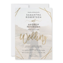 モダン金ゴールドボホシンプルフレームフォトスクリプ結婚ト