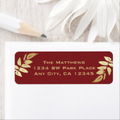 モダン金ゴールドボ葉タニカル差出人住所 ラベル (インサイチュ)