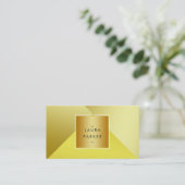 モダン金ゴールドポリゴコンテンポラリーン 名刺 (スタンド正面)