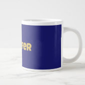 モダン金ゴールドミッドナイトブルーユニークプレーン ジャンボコーヒーマグカップ (右)