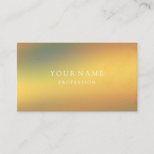 モダン金ゴールドミニマルシルク金属白色 名刺 (正面)