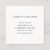 モダン金ゴールドミニマルディアマンサロンヴィスティンカルテ スクエア名刺 (裏面)