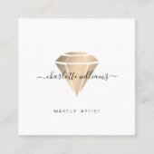 モダン金ゴールドミニマルディアマンサロンヴィスティンカルテ スクエア名刺 (正面)