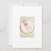 モダン金ゴールドミニマルベビーバプテスマ写真 招待状 (裏面)