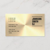 モダン金ゴールドメタリックDJ 名刺 (裏面)