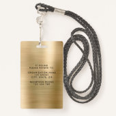 モダン金ゴールドメタル従業員の写真IDバッジ バッジ (裏面ランヤード)