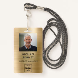 モダン金ゴールドメタル従業員の写真IDバッジ バッジ