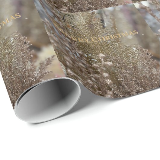 モダン金ゴールドメリーエレガントクリスマス・ラッピング紙 ラッピングペーパー (ロールコーナー)