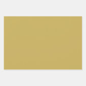 モダン金ゴールドモカ濃い茶無地の色セット3 ラッピングペーパーシート (正面)