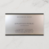 モダン金ゴールドモノグラムのシルバテンプレートラグジュアリー 名刺 (裏面)