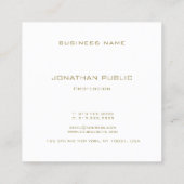 モダン金ゴールドモノグラムエレガントテンプレートプロフェッショナル スクエア名刺 (裏面)