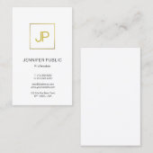 モダン金ゴールドモノグラムエレガントプロフェッショナルプレーン 名刺 (正面/裏面)