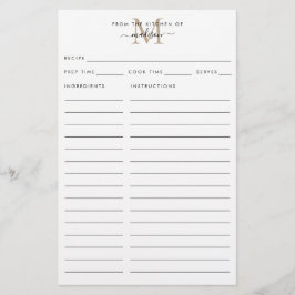 モダン金ゴールドモノグラムレシピのキッチンから