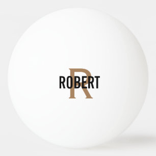 モダン金ゴールドモノグラム名Ping Pong Ball 卓球ボール