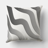 モダン金ゴールドモノグラム抽象芸術白黒線 クッション (裏面)