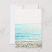 モダン金ゴールドヤシの木のビーチ写真RSVP結婚 出欠カード (裏面)