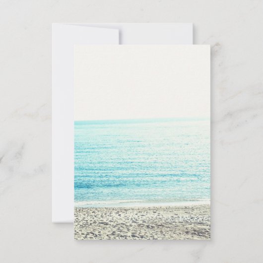 モダン金ゴールドヤシの木のビーチ写真RSVP結婚 出欠カード (裏面)