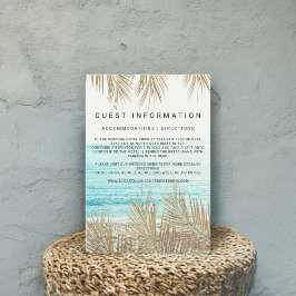 モダン金ゴールドヤシの木のビーチ挿入詳細結婚の エンクロージャーカード