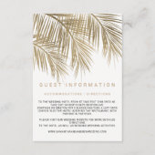 モダン金ゴールドヤシの木の挿入詳細結婚 エンクロージャーカード (正面)