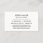 モダン金ゴールドラグジュアリーエレガントスクリプトロゴビジネス コーリングカード (裏面)