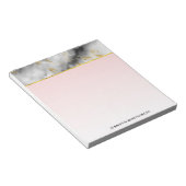 モダン金ゴールドリボン付きスモーキーな灰色の大理石 ノートパッド (アングル)