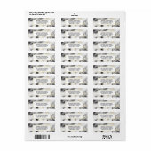 モダン金ゴールドリボン付きスモーキーな灰色の大理石 ラベル (フルシート)