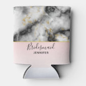 モダン金ゴールドリボン付きスモーキーな灰色の大理石 缶クーラー (正面)