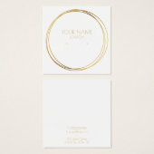 モダン金ゴールドリングのイヤリング表示カード (正面&裏面)