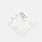 モダン金ゴールドリングや輪白黒婚約 縁ありカクテルナプキン (角)