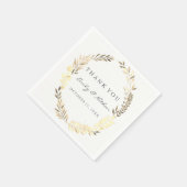 モダン金ゴールドリーフリース結婚ズナプキン スタンダードカクテルナプキン (角)