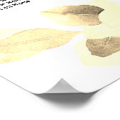 モダン金ゴールドリーフ結婚の座席表 ポスター (角)