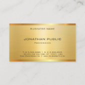 モダン金ゴールドルッエレガントクグラマラスプロフェッショナル 名刺 (裏面)