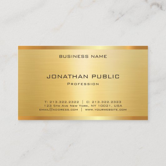 モダン金ゴールドルッエレガントクグラマラスプロフェッショナル 名刺 (裏面)