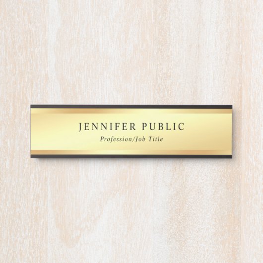 モダン金ゴールドルックグラマーテンプレート洗練 サインプレート (正面)