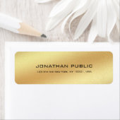 モダン金ゴールドルックシンプルシックプレーン差出人住所 ラベル (インサイチュ)