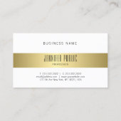 モダン金ゴールドルックデザイン滑らかなプレーン魅力的 名刺 (裏面)