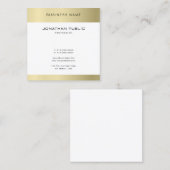 モダン金ゴールドルックプレーントレンディーミニマエレガントリスト スクエア名刺 (正面/裏面)