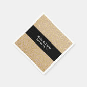 モダン金ゴールドレオパードエレガントプリント結婚ニュートラル スタンダードカクテルナプキン (角)