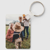 モダン金ゴールドレタリングファミリーフォトカスタムキーチェーン キーホルダー (裏面)