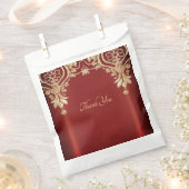 モダン金ゴールドレッドフローラ優先バッグ フェイバーバッグ (クリップ留めされた状態)