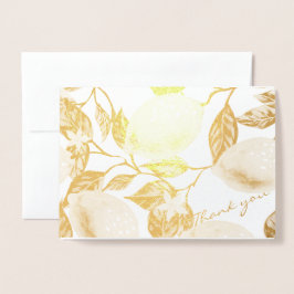 モダン金ゴールドレモ葉ン&ズ結婚Thank you 実在.com 箔カード