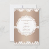 モダン金ゴールドレース婚約パーティRSVP 招待状 (裏面)