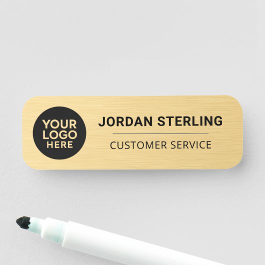 モダン金ゴールドロゴ会社の企業のプロフェッショナル 名札 (インサイチュ)