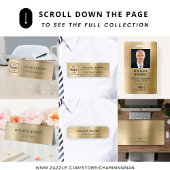 モダン金ゴールドロゴ写真 名刺