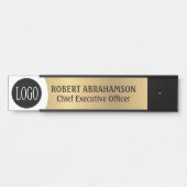 モダン金ゴールドロゴOffice Doorシンボルや象徴の署名 サインプレート (正面)