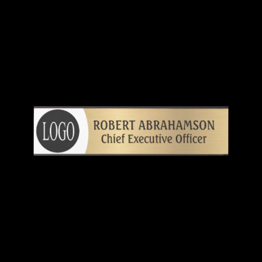 モダン金ゴールドロゴOffice Doorシンボルや象徴の署名 サインプレート