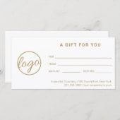 モダン金ゴールドロシンプルゴ商品券 (正面/裏面)