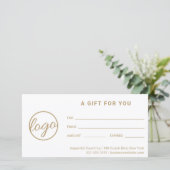 モダン金ゴールドロシンプルゴ商品券 (スタンド正面)