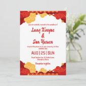 モダン金ゴールド中国の結婚式招待状 招待状 (スタンド正面)